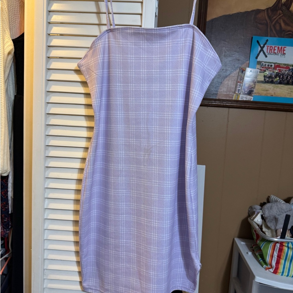 Lavender Plaid Women's Dress